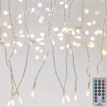 Dimmbar LED utomhus julgardin CURTAIN 360xLED/8,4W/230V 2x2 m IP44 varmvit + fjärrkontroll