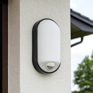 Dimmbar LED-utomhusvägglampa med rörelsesensor LED/12/15/18W/230V 3000K/4000K/6500K IP65 svart/vit