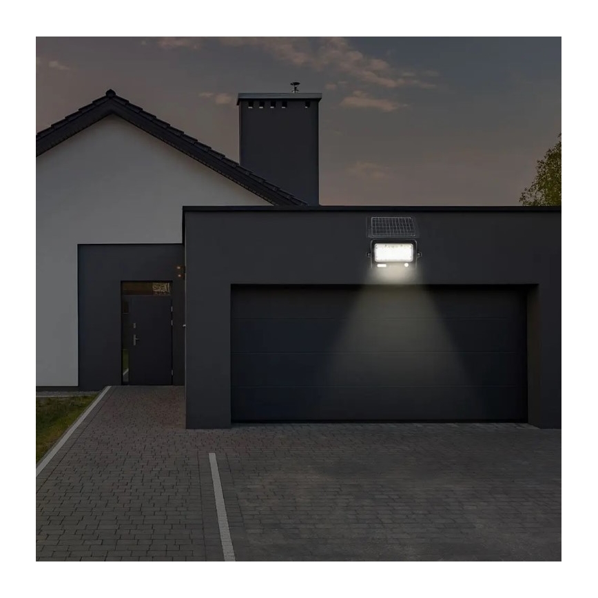 Dimbbar LED-solcellsstrålkastare med sensor LED/10W/3,7V 4000K IP65 7200 mAh + USB-port