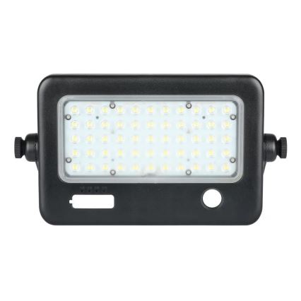 Dimbbar LED-solcellsstrålkastare med sensor LED/10W/3,7V 4000K IP65 7200 mAh + USB-port
