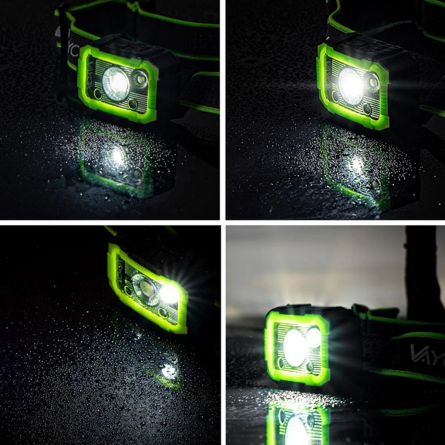 Dimbar uppladdningsbar LED-pannlampa med sensor, LED/10W/5V, IP66, 750 lm, 1500 mAh