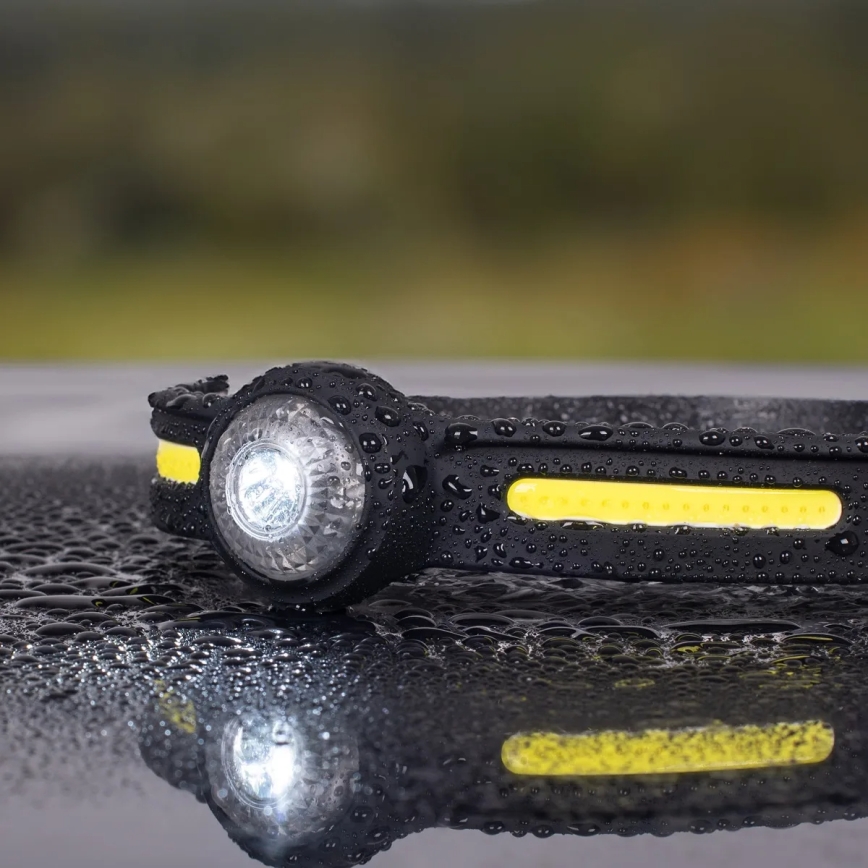 LED dimbar uppladdningsbar pannlampa med rött ljus LED/5V IPX4 550 lm 600 mAh