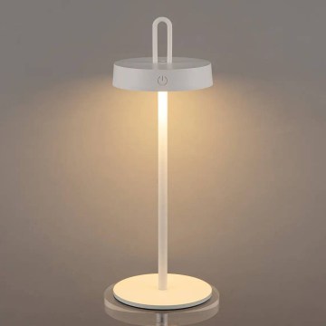 Dimmbar, uppladdningsbar utomhusbordslampa med beröringsstyrning SHINE LED/1,5W/3,7V 3000 mAh IP44 vit
