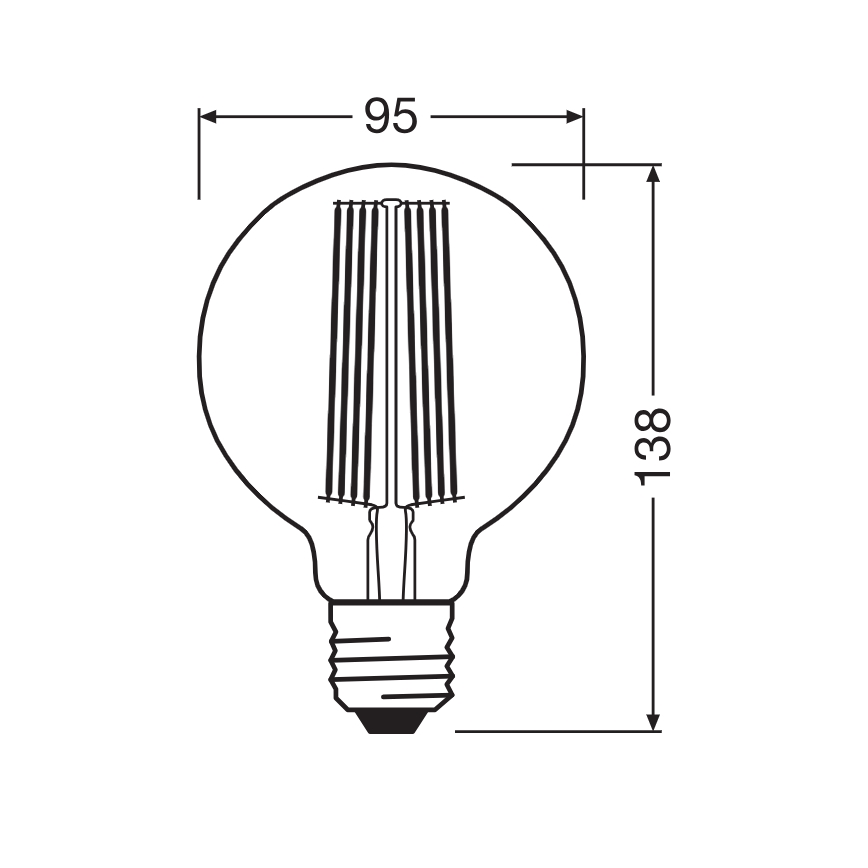 Dimmbar vintage LED-filamentlampa E27/5,8W/230V 2200K - Osram