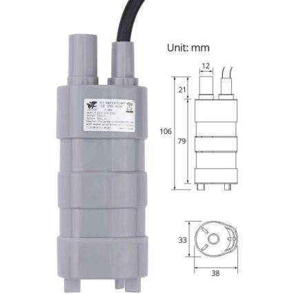Dränkbar pump 12 V, 600 l/tim