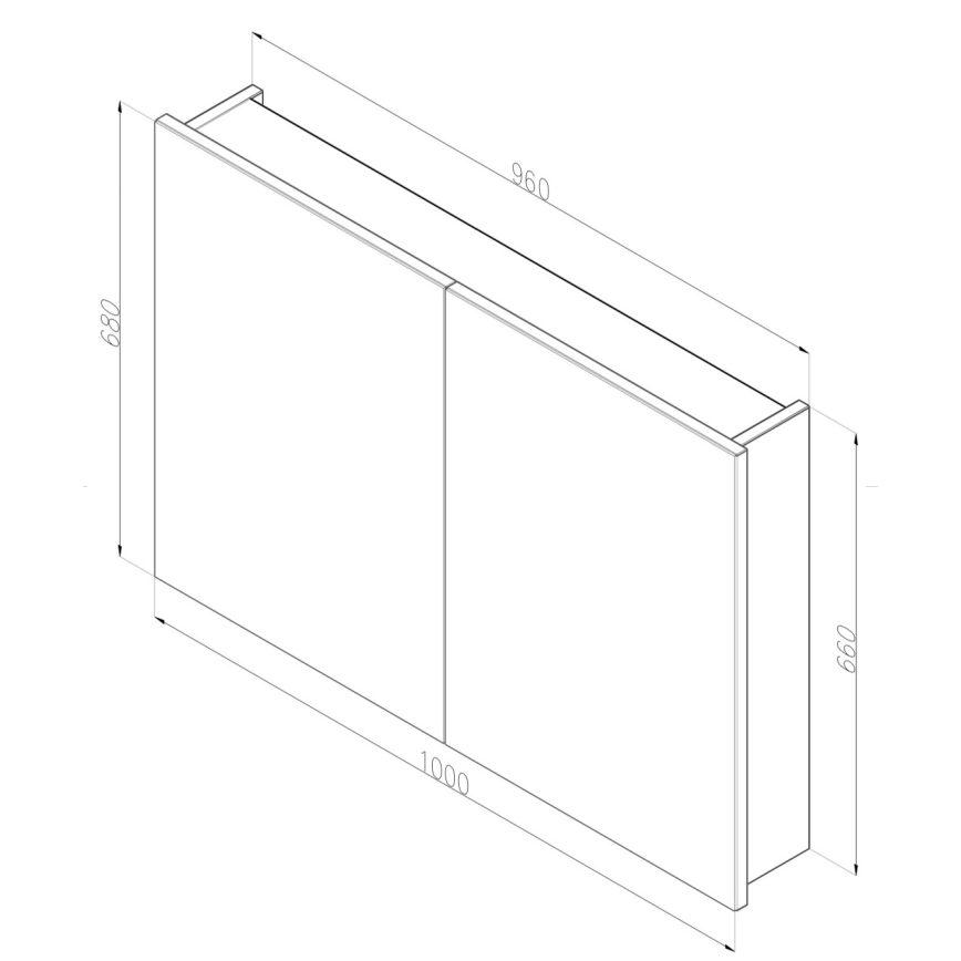 Dřevojas - Badrumsskåp med spegel NEXI 100x68 cm, vit
