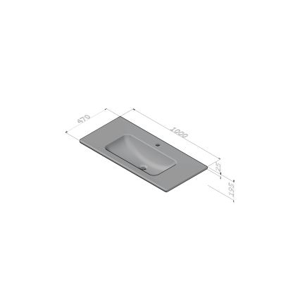 Dřevojas - Badrumsskåp med tvättställ BANO 100x47 cm mörk ek/vit