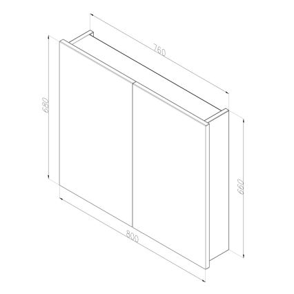 Dřevojas - Spegelskåp NEXI 80x68 cm vit