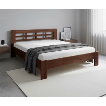 Dubbelsäng av massivt trä ANGELA 180x200 cm mörk valnöt