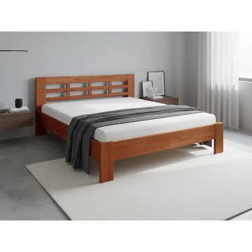 Dubbelsäng i massivt trä ANGELA 180x200 cm plommon
