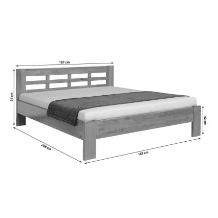 Dubbelsäng i massivt trä ANGELA 180x200 cm valnöt