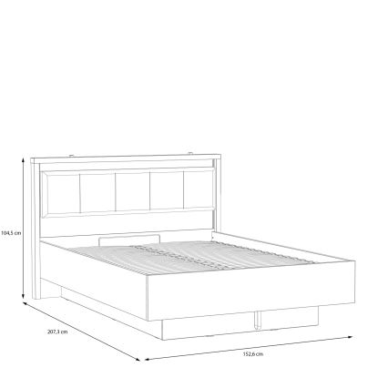 Dubbelsäng OREN 140x200 cm med förvaringsutrymme, brun/svart
