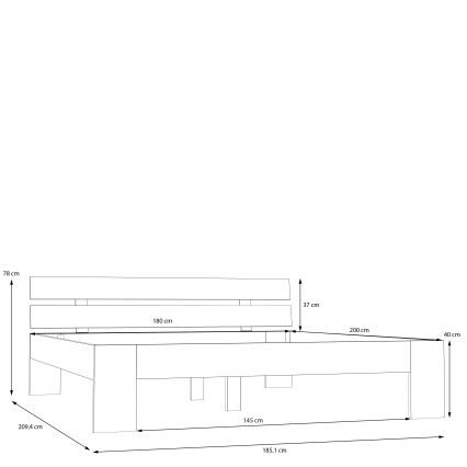 Dubbelsäng PIROA 180x200 cm beige