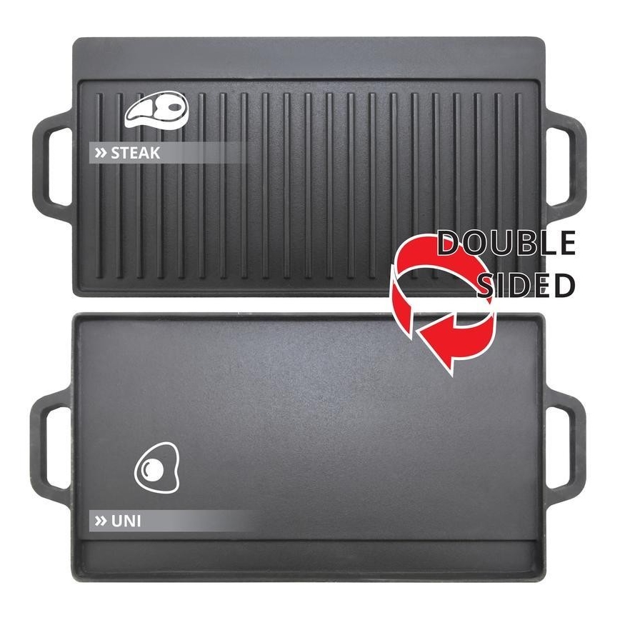 Dubbelsidig grillplatta 50x23 cm