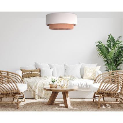 Duolla - Taklampa BOHO 3xE27/15W/230V Ø 60 cm beige/brun