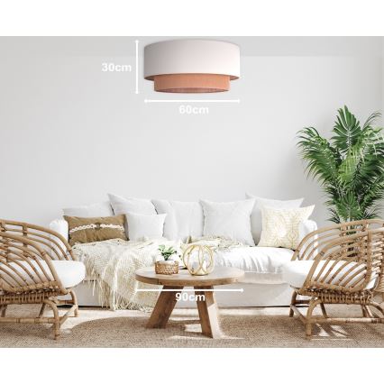 Duolla - Taklampa BOHO 3xE27/15W/230V Ø 60 cm beige/brun