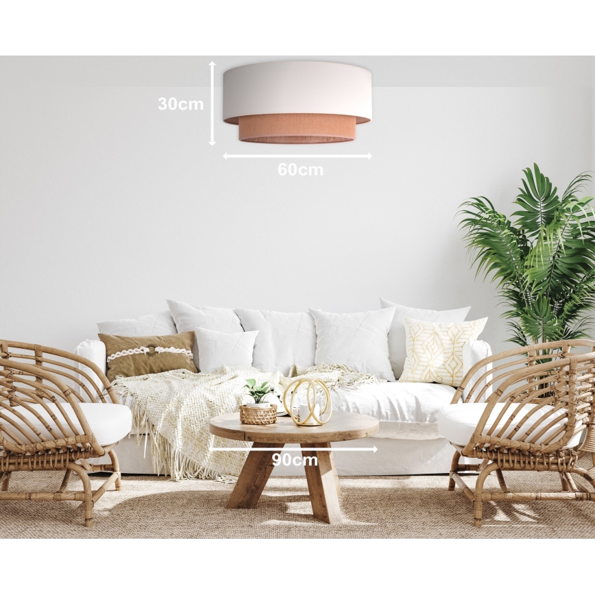 Duolla - Taklampa BOHO 3xE27/15W/230V Ø 60 cm beige/brun
