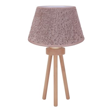 Duolla - Bordslampa BOUCLE 1xE27/15W/230V diameter 28 cm brun/trä