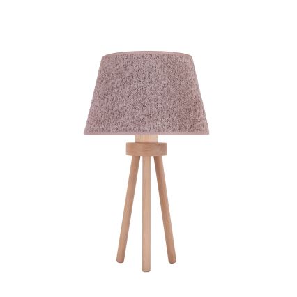 Duolla - Bordslampa BOUCLE 1xE27/15W/230V diameter 28 cm brun/trä