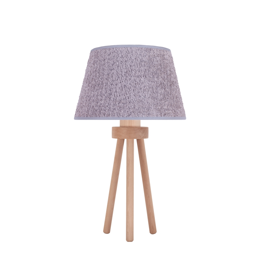 Duolla - Bordslampa BOUCLE 1xE27/15W/230V diameter 28 cm grå/trä
