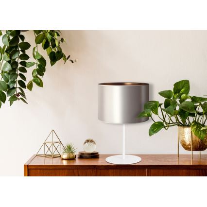 Duolla - Bordslampa CANNES 1xE14/15W/230V diameter 20 cm silver/koppar/vit