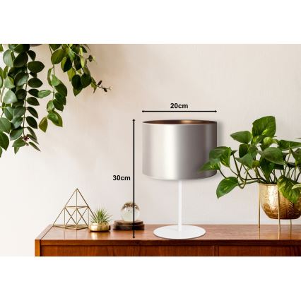 Duolla - Bordslampa CANNES 1xE14/15W/230V diameter 20 cm silver/koppar/vit