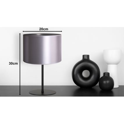 Duolla - Bordslampa CANNES 1xE14/15W/230V diameter 20 cm silver/svart