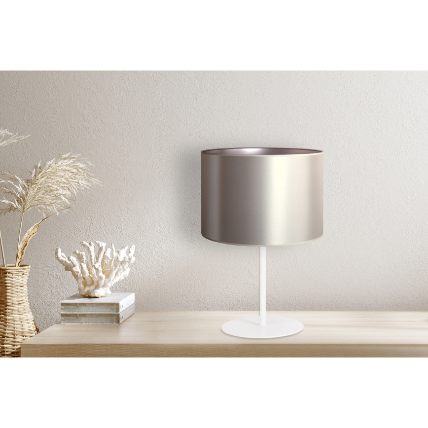 Duolla - Bordslampa CANNES 1xE14/15W/230V diameter 20 cm silver/vit