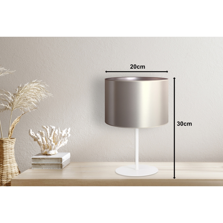 Duolla - Bordslampa CANNES 1xE14/15W/230V diameter 20 cm silver/vit