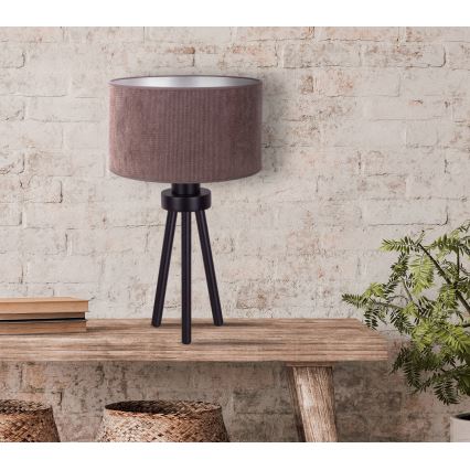 Duolla - Bordslampa LYON 1xE27/15W/230V diameter 30 cm brun