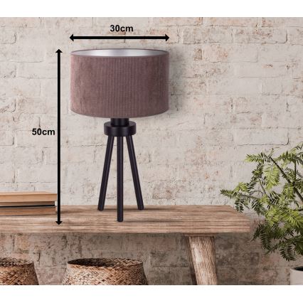 Duolla - Bordslampa LYON 1xE27/15W/230V diameter 30 cm brun