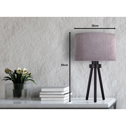 Duolla - Bordslampa LYON 1xE27/15W/230V diameter 30 cm grå