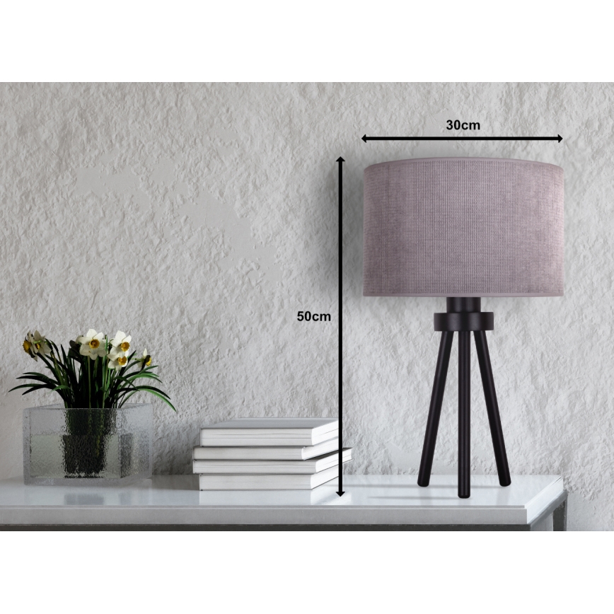 Duolla - Bordslampa LYON 1xE27/15W/230V diameter 30 cm grå