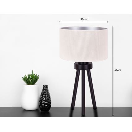 Duolla - Bordslampa LYON 1xE27/15W/230V diameter 30 cm grädde