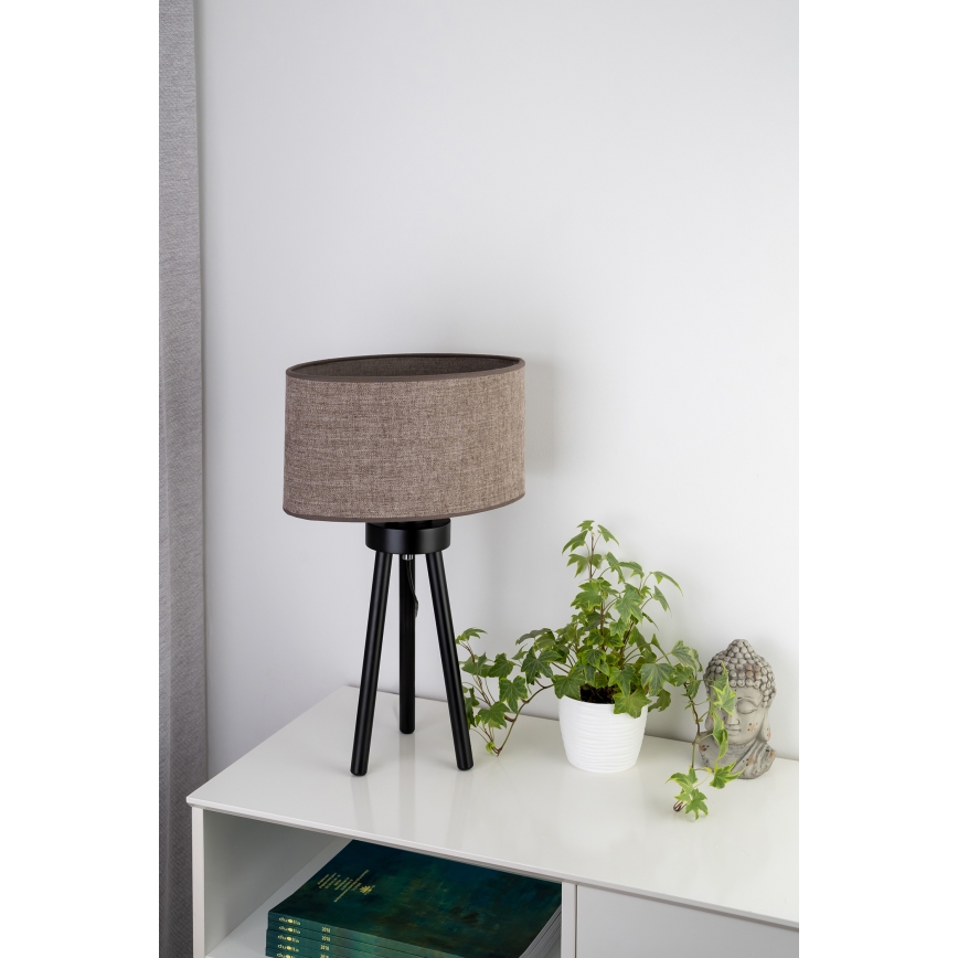 Duolla - Bordslampa OVAL 1xE27/15W/230V diameter 30 cm brun