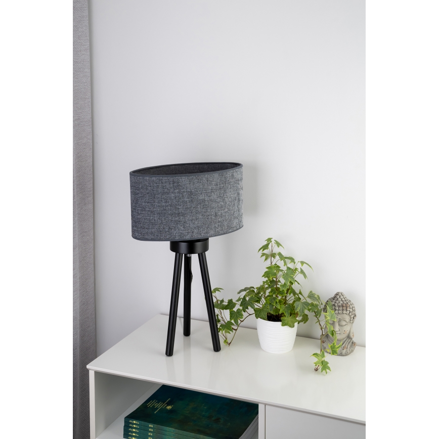 Duolla - Bordslampa OVAL 1xE27/15W/230V diameter 30 cm grå