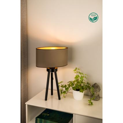 Duolla - Bordslampa OVAL VEGAN 1xE27/15W/230V diameter 30 cm beige
