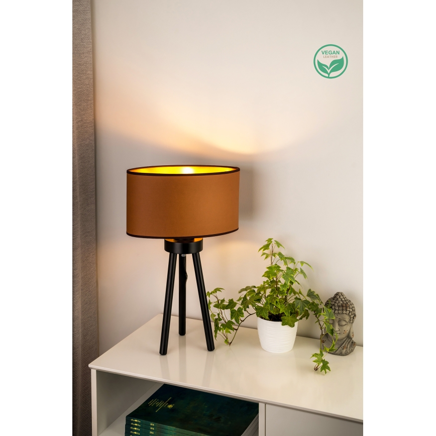 Duolla - Bordslampa OVAL VEGAN 1xE27/15W/230V diameter 30 cm brun