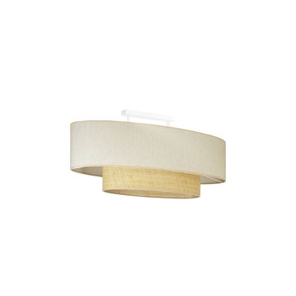 Duolla - Fäst ljuskrona DOUBLE OVAL NATURE 2xE27/15W/230V grädde/beige