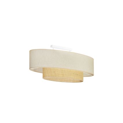 Duolla - Fäst ljuskrona DOUBLE OVAL NATURE 2xE27/15W/230V grädde/beige