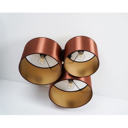 Duolla - Fäst ljuskrona ROLLER TRIO SHINY 3xE27/15W/230V koppar/guld