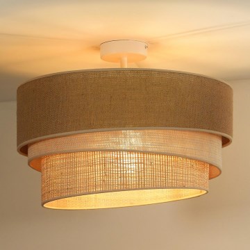 Duolla - Fäst ljuskrona YUTE TRIO 1xE27/15W/230V diameter 45 cm brun/grå/beige