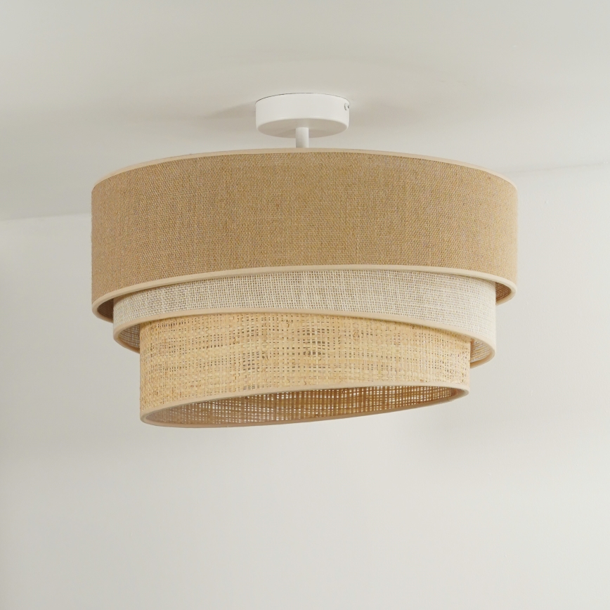 Duolla - Fäst ljuskrona YUTE TRIO 1xE27/15W/230V diameter 45 cm brun/grå/beige