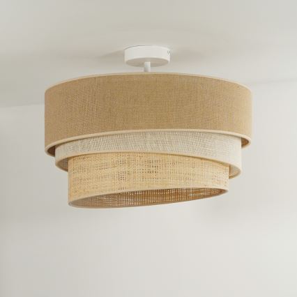 Duolla - Fäst ljuskrona YUTE TRIO 3xE27/15W/230V diameter 60 cm brun/grå/beige