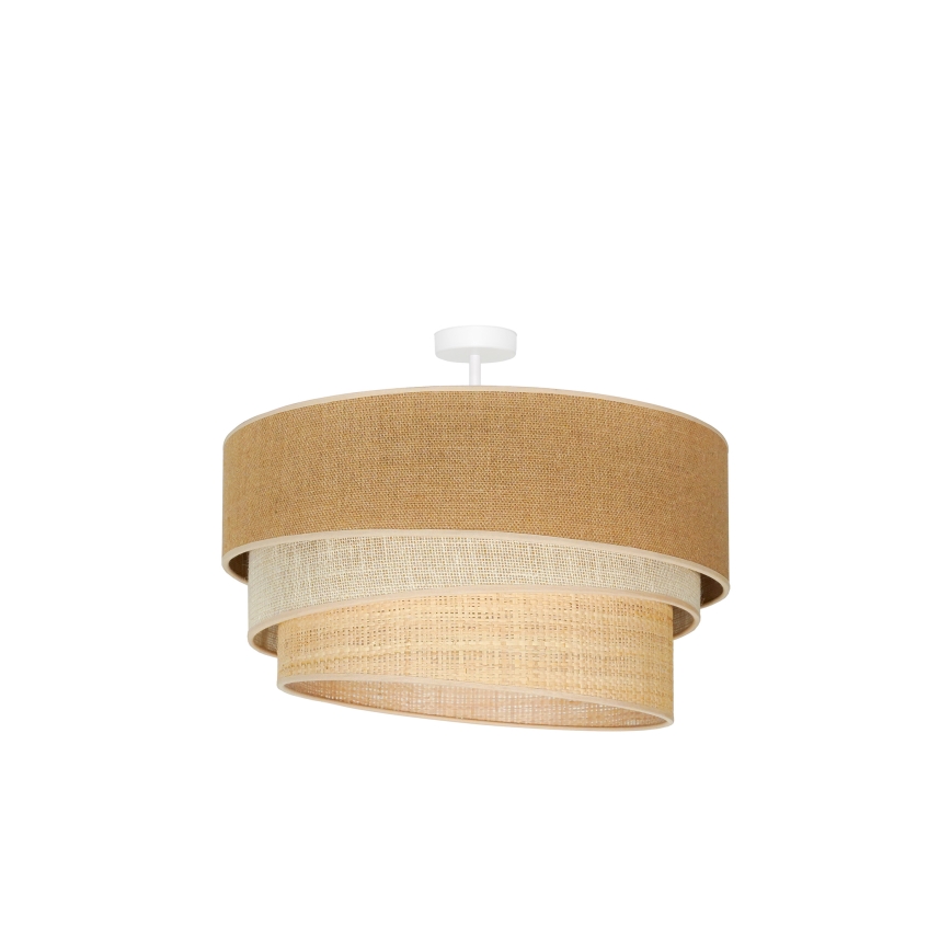 Duolla - Fäst ljuskrona YUTE TRIO 3xE27/15W/230V diameter 60 cm brun/grå/beige