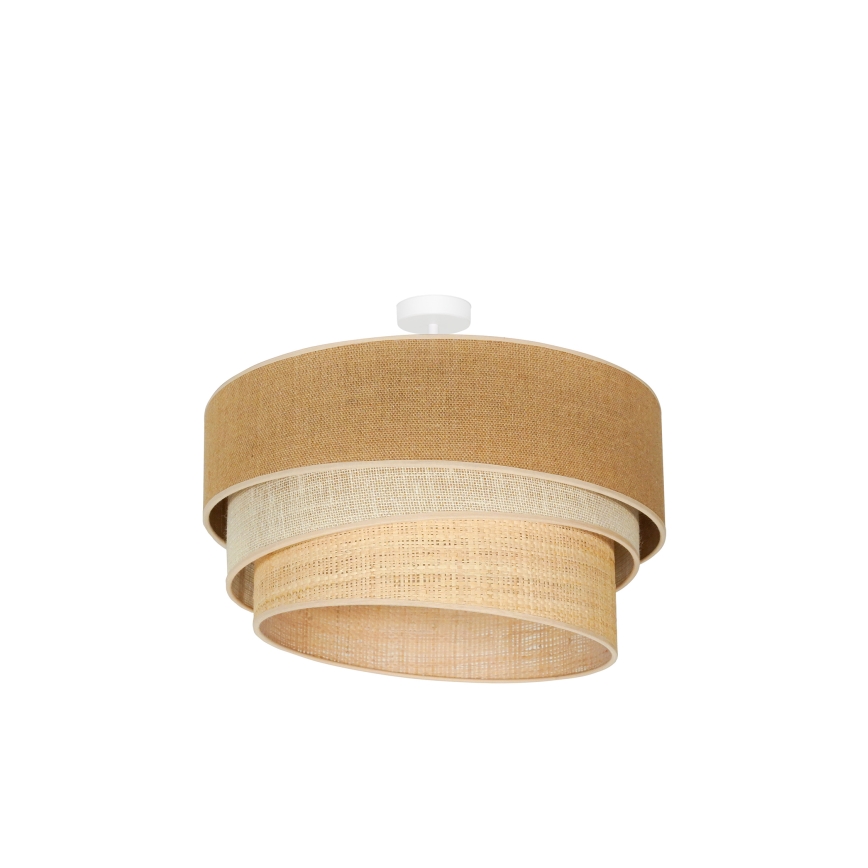 Duolla - Fäst ljuskrona YUTE TRIO 3xE27/15W/230V diameter 60 cm brun/grå/beige