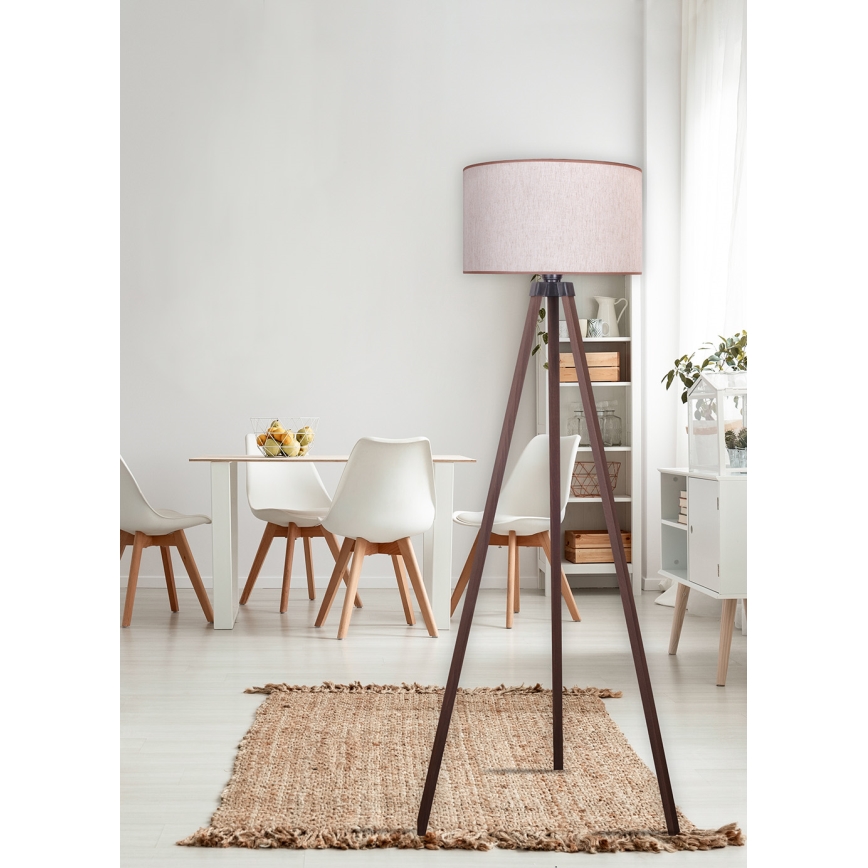 Duolla - Golvlampa 1xE27/60W/230V diameter 44 cm beige/brun