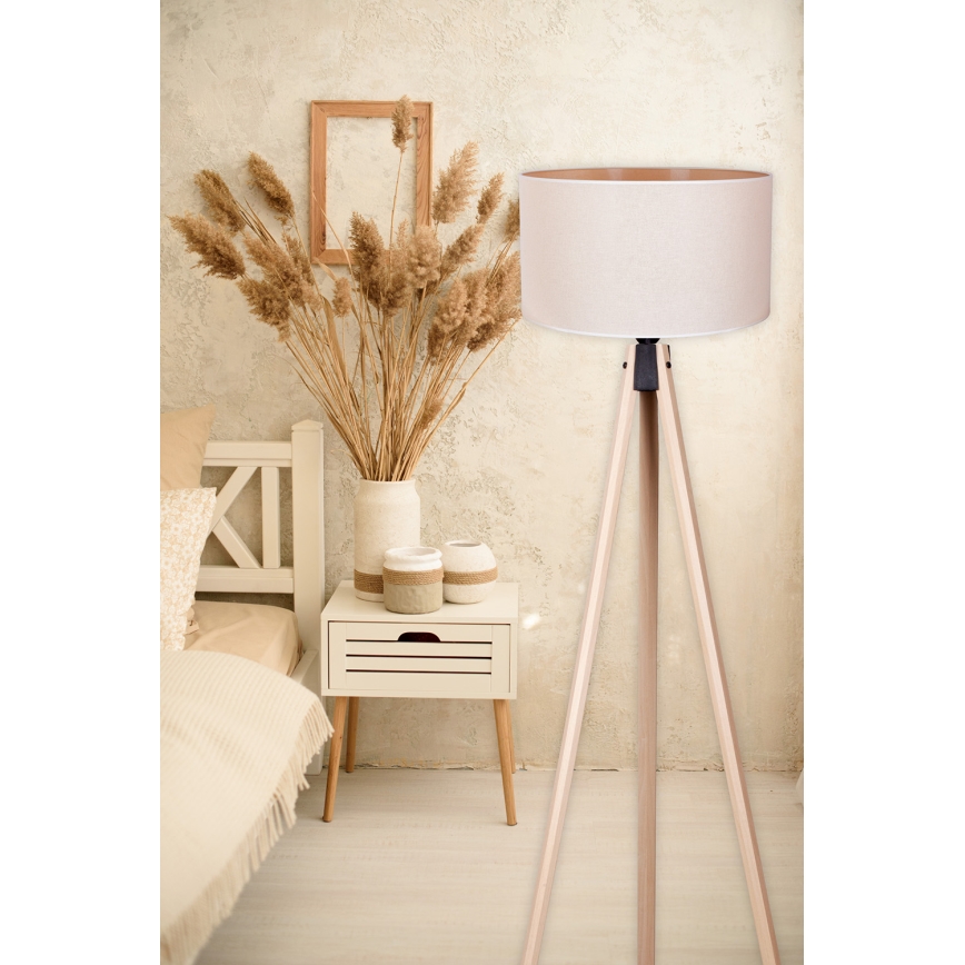 Duolla - Golvlampa 1xE27/60W/230V diameter 44 cm grädde/beige