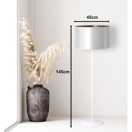 Duolla - Golvlampa CANNES 1xE27/15W/230V diameter 45 cm silver/koppar/vit