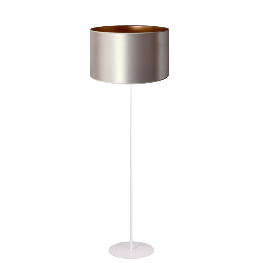 Duolla - Golvlampa CANNES 1xE27/15W/230V diameter 45 cm silver/koppar/vit